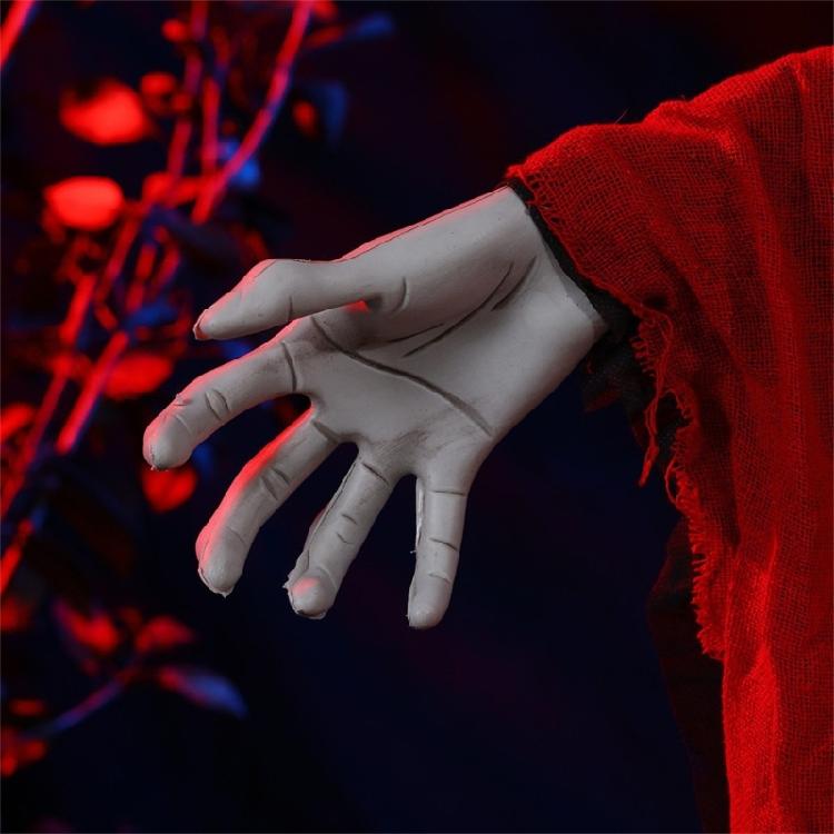 Casa Infestata Scheletro Animatronico Spettro Decorazione Oggetti di Scena Mobili da Esterno Occhi Luminosi Ornamenti per Esposizione di Halloween