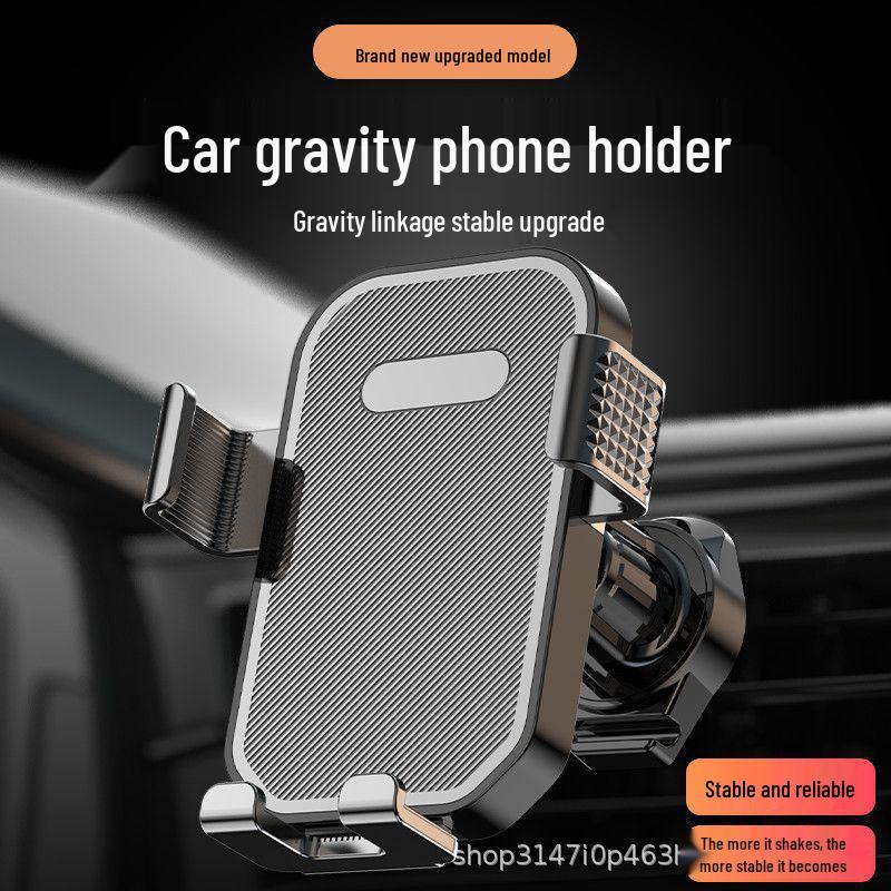 Gravity-Activated Car Phone Holder with One-Hand Operation