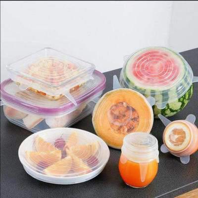 6pcs/set Silicone Lids Durable Reusable Food Save Cover Kitchen Accessories