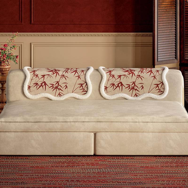 Thicken Chinese New Year Red Sofa Slipcover Non-slip Soft Sofa Towel Couch Cushion Cover for Living Room Modern Home Decor 70x70cmArmrest Towel
