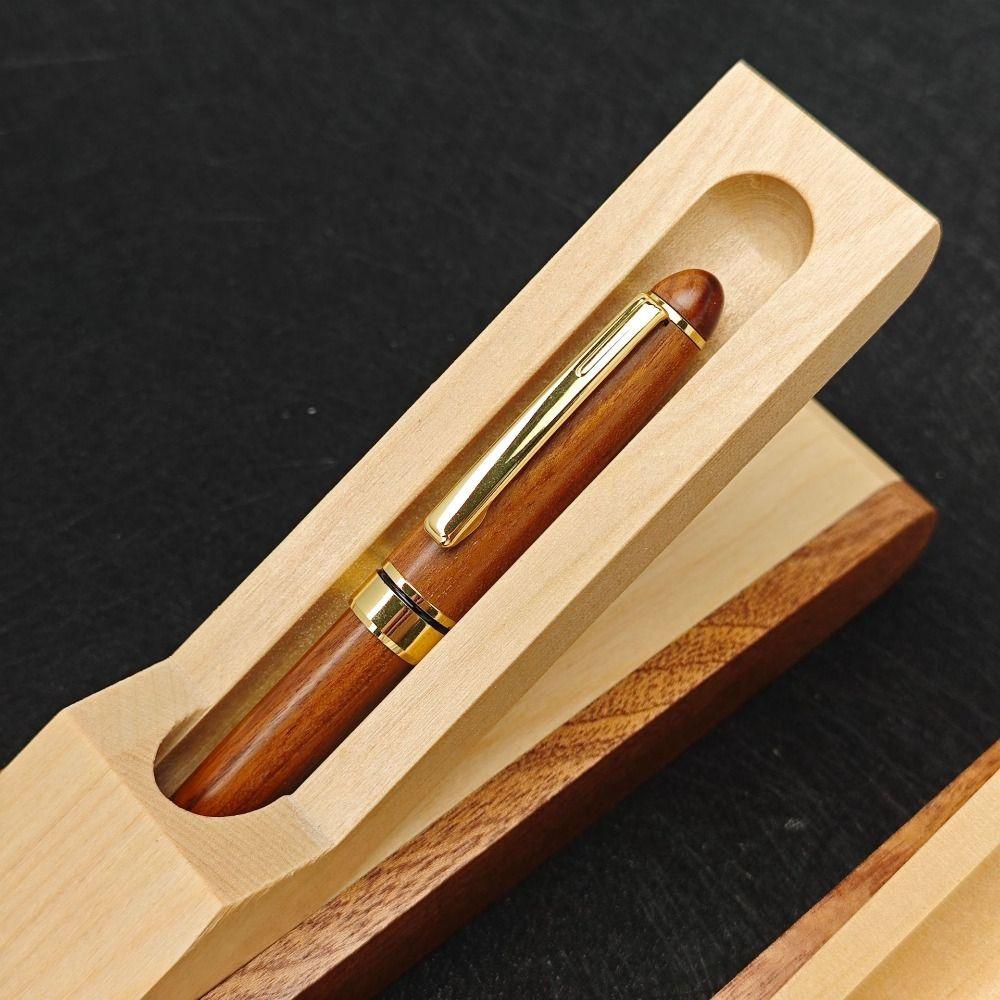 Desk Organizer Wooden Pen Holder Foldable Wooden Pen Box Pen Display Stand  Stationery