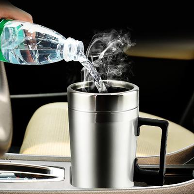 Yousheng Car Electric Kettle Detachable Fast Heating 12/24V 300ml Stainless Steel Electric Car Heated Kettle Cup for Water Tea Coffee Milk