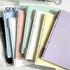 Grid Paper for Drawing A5 Spiral Notebook, Lined /Horizontal Grid/Blank Inner Page, Multifunctional Writing Pad Morandi Solid Color Cover Sketchbook