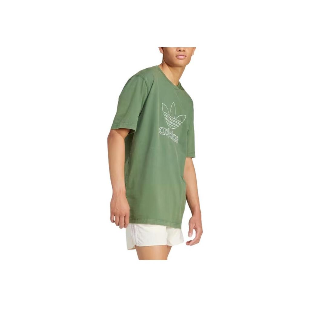 Adidas Adicolor Outline Trefoil Tee Green Oxide Men Streetwear IR7993