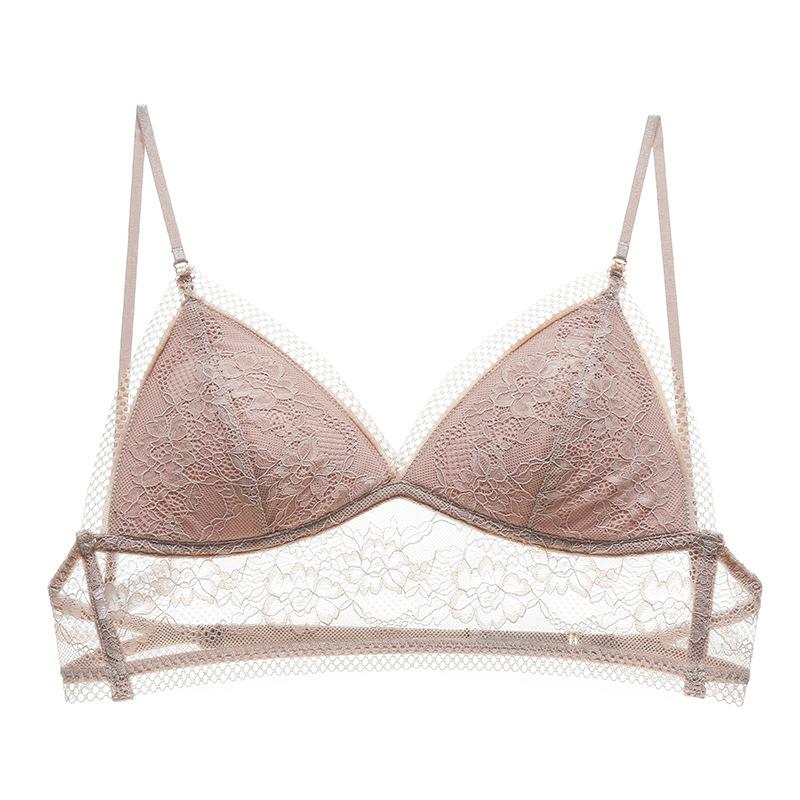 

Тонкий бюстгальтер без косточек, невидимый кружевной бюстгальтер с открытой спиной, треугольная чашка, лето XL хаки