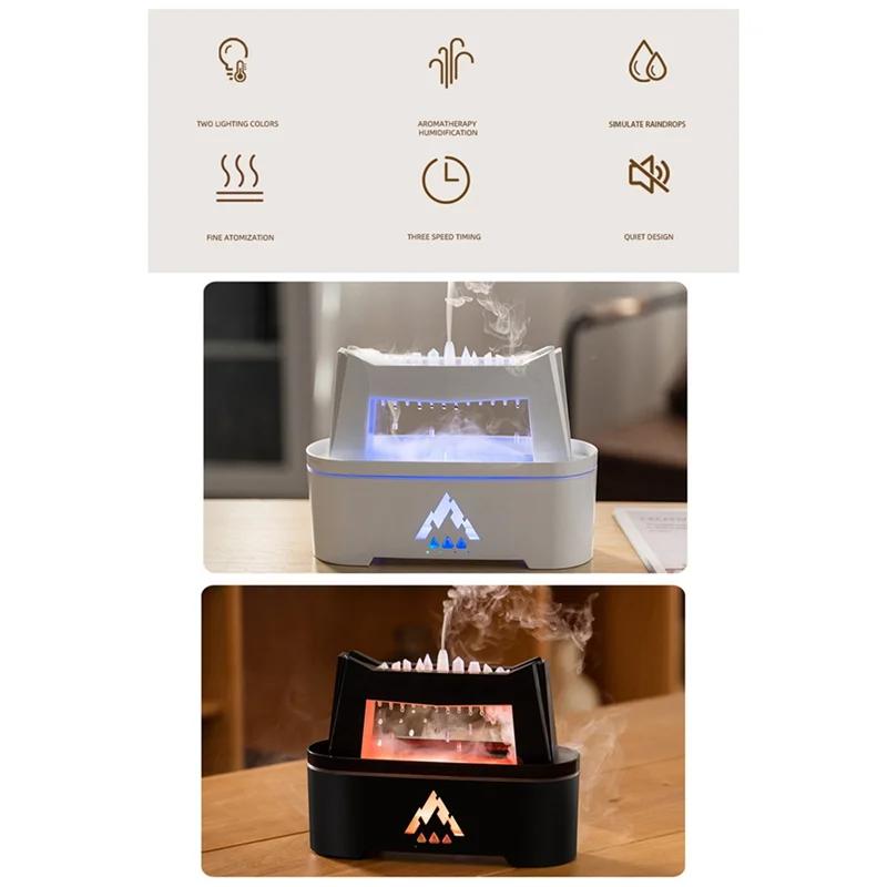 ABGP-Simulation Raindrop Flame Aromatherapy Air Humidifier Essential Oil Diffuser For Home Diffusor White EU Plug Durable Easy T