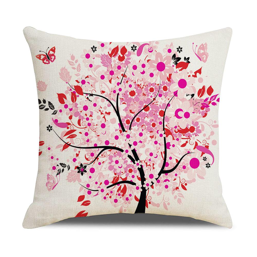 Ins Nordic Style Cartoon Tree Car Sofa Pillow Custom Nap Pillow Lumbar Cushion Cover Home