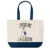 Tote Bag - PLANETEE - Blue Bottom Shopping Bag "I Can't Slackline" - Cotton - 40 X 45 Cm - Blue