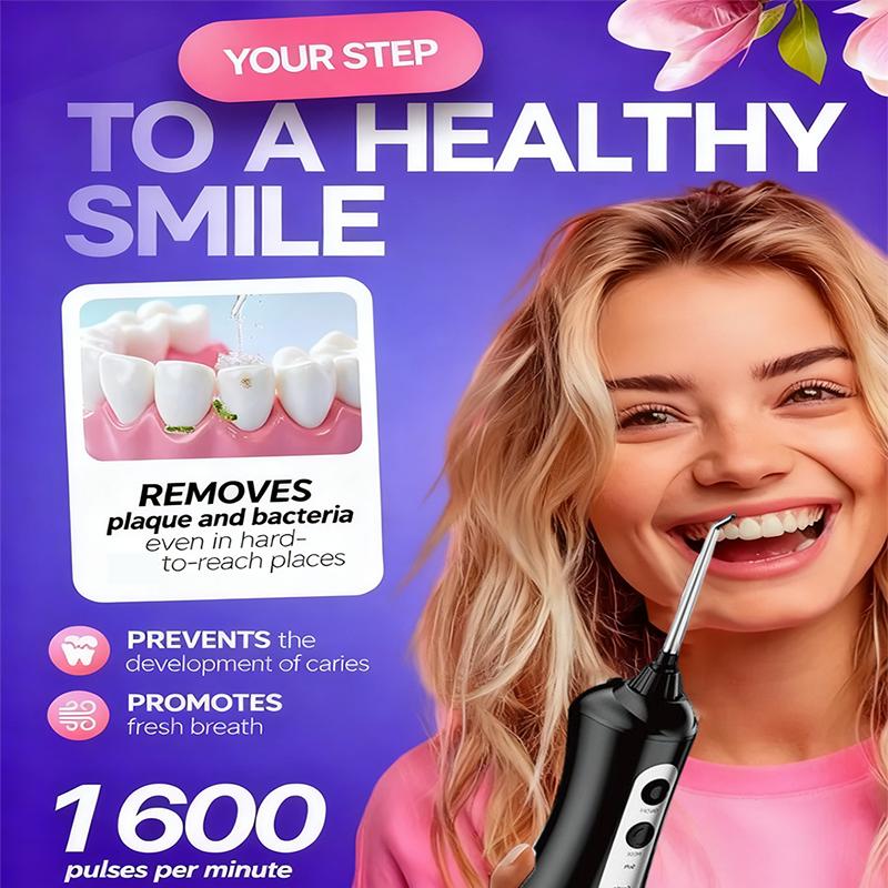Portable Irrigators Floss Dental Water Jet Oral Dental Cleaner,Four types of nozzles, five levels of adjustment, better performance but lower price.