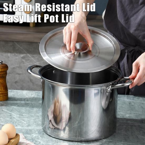 Paslanmaz Çelik Tencere Kapağı Evrensel Buhara Dayanıklı Kapak Isıya Dayanıklı Düğme Saplı Kavanozlar ve Tencereler İçin Kolay Kaldırılır Kapak Mutfak Pişirme Aksesuarları