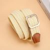 Non-Porous Non-Punching Pin Buckle Men'S And Women'S Same Woven Belt Elastic Elastic Casual Canvas Belt Student Belt