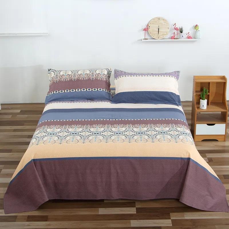 Bettwäsche aus reiner Baumwolle, einteilig, verdickt, weich, bedruckt, für Einzel- und Doppelbetten, Winterbettwäsche