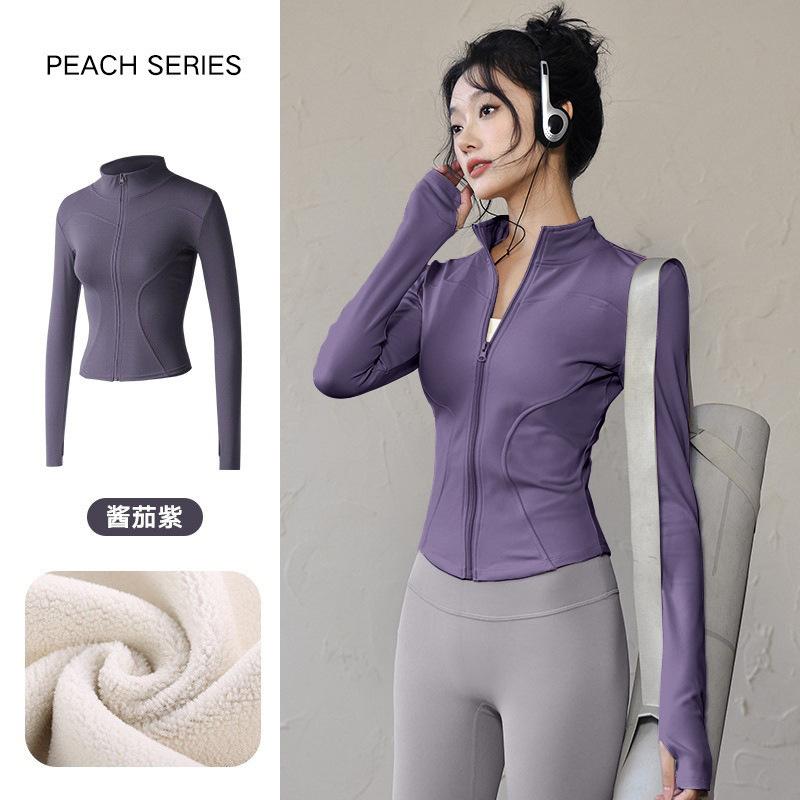 Spring New Fitness Clothing Yoga Clothing Fleece Jacket Women's 1011 Sports Plus Top Professional Pilates Training Running
