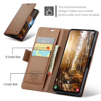 S24FE Magnetiskt Flippedfodral för Samsung Galaxy S24 FE Capa Plats för Kreditkort Läderfodral för Galaxy S24FE Funda
