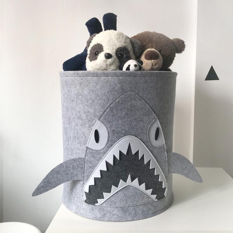 Large Capacity Cartoon Felt Storage Basket Jumbo Organizer