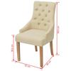 Dining Chairs - VIDAXL - Set of 6 - Armrests - Fabric - Beige