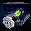High Power Rechargeable LED Flashlights 7/4LED Camping Torch With COB Side Light Lightweight Outdoor Lighting ABS Material