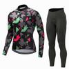 Men Women Cycling Jersey Set Long Sleeve Mountain Road Bike Outfit Breathable Quick Dry