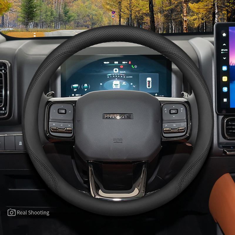 High Leather Braid on Car Steering Wheel Cover Wrap for Haval H9 2015 2016 2017 2018      2024 2025 Stylling