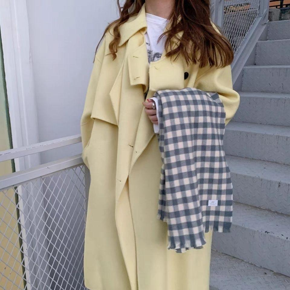 Plaid Literary Style Long Scarf Versatile Thickened Student Neck Warmer Shawl Warm Fashion Scarf