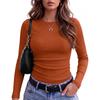 Women's Slim Fit Long Sleeve Neck T-Shirt