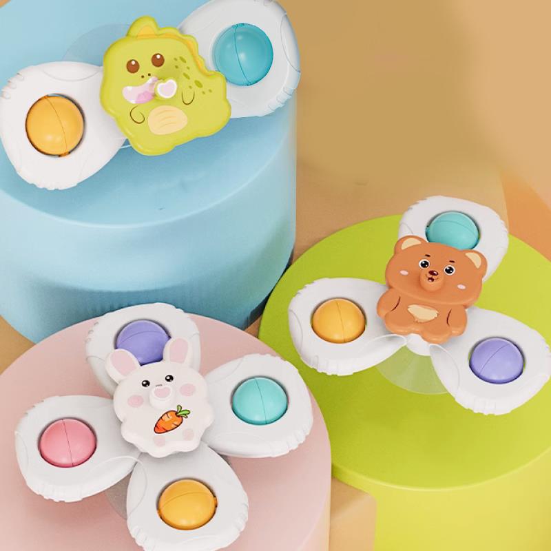 Baby Suction Cup Rotating Toy For Soothing Babies Capable Of Gnawing On Tops Cartoon Children'S Soothing Tool