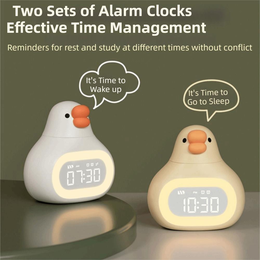 Touch Control Big Goose Alarm Clock Creative Cute Bedside Clock  Children's Wake-Up