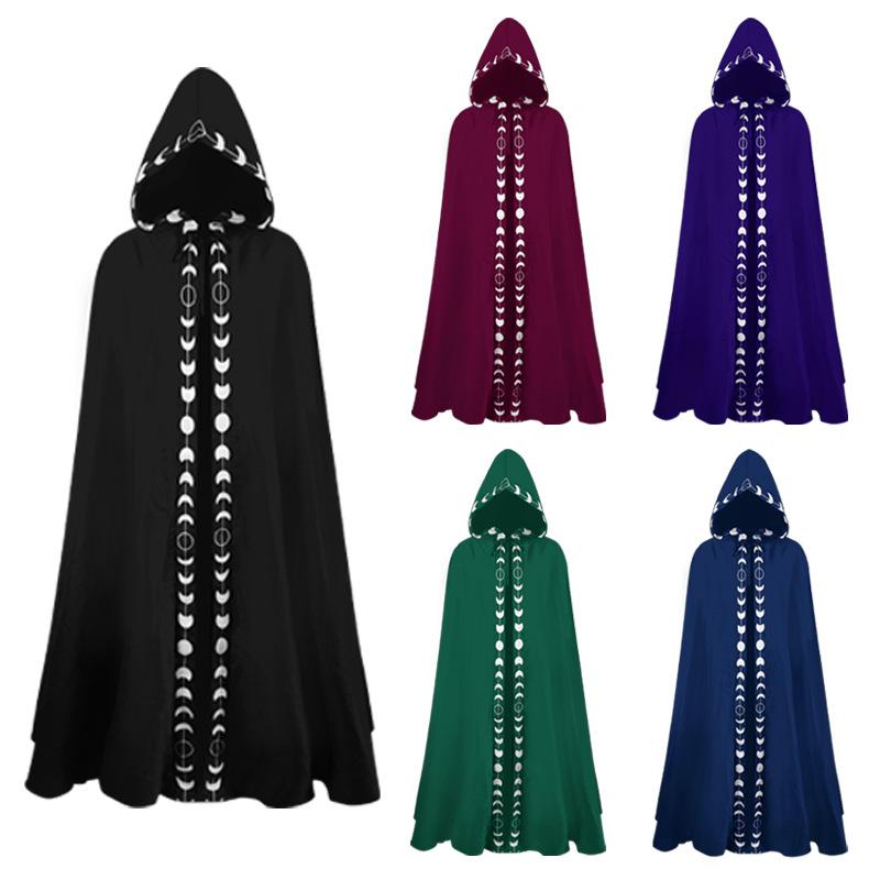 Mantle Cloak Coat Jacket Wicca Robe Medieval Cape Shawl Halloween Opera Cosplay Larp Witch Wizard Costume For Adult Kid