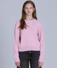 BASIC HOUSE Women'S Cable Round Neck Crop Knit Pink Lykt7201