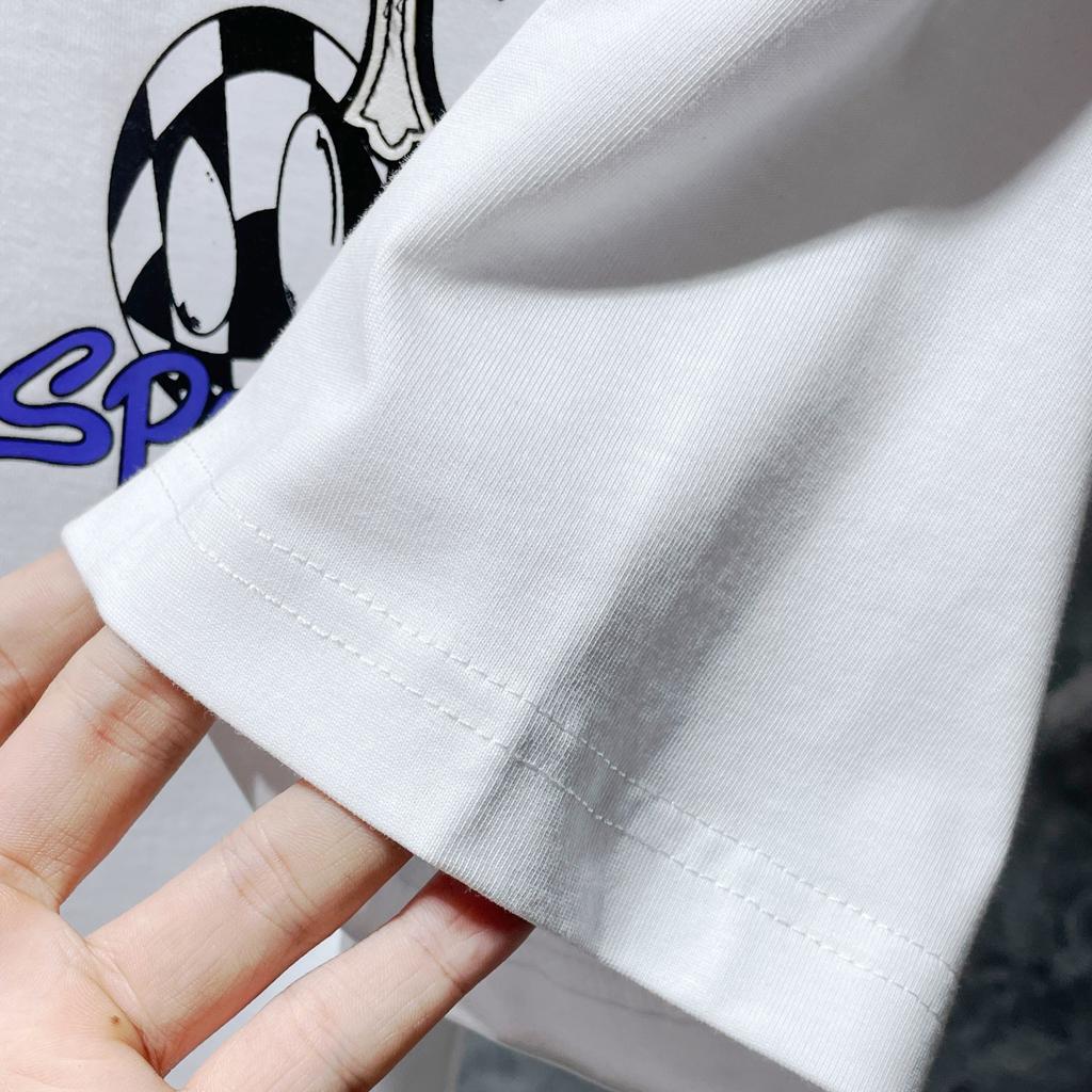 8553 CHROME HEARTS 2025 Summer New High Quality Cotton Round Neck Loose Large Size Men's and Women's T-shirt Couple T-shirt