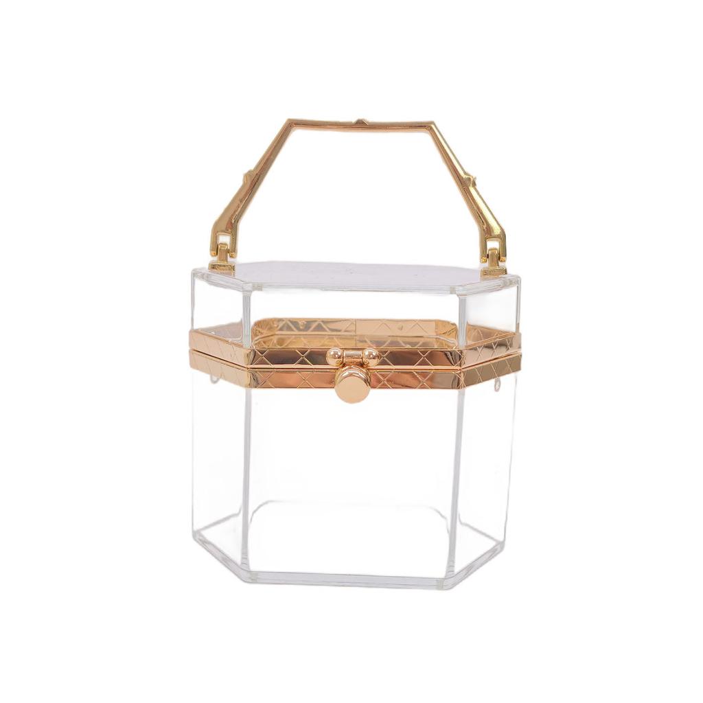 Acrylic transparent bag women's 2026 new pearl chain handbag shoulder chain box bag