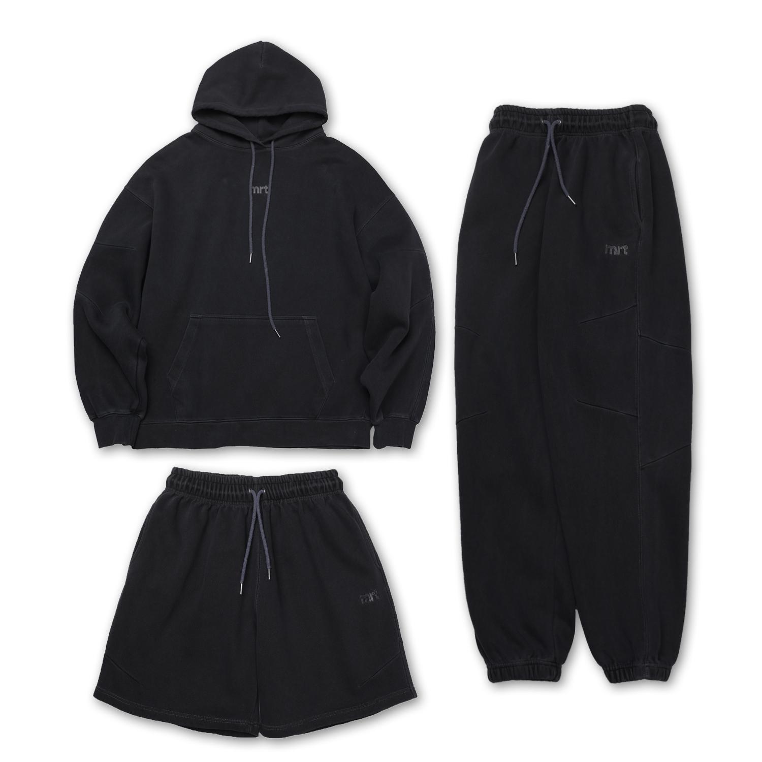 Mart [Set] (Choose Long Pants Or Shorts) Pigment Line Pintuck Setup - Charcoal L