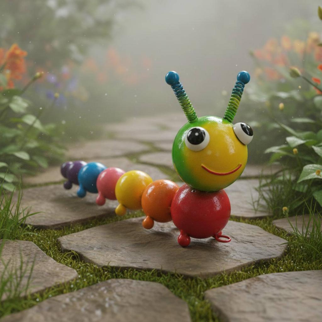 Colorful Metal Caterpillar Figurine Outdoor Decoration Metal Caterpillar Decor Bug Garden Decor Handmade Design Handmade