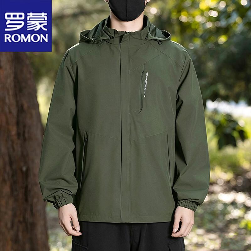 ROMON Men's Windproof Breathable Hooded Outdoor Jacket