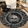 1PC Skull Floral Pattern Chair Carpet for Office, Indoor Non-Slip Washable Carpet, Soft Comfortable Mat For Office Room yy250930206