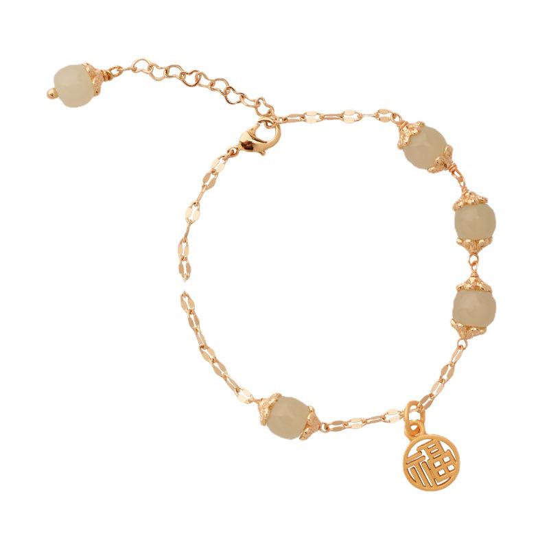 Hetian Jade Fu Bracelet - Retro Design Bestie Gift