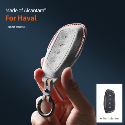 Autoschlüsselhülle für Haval DARGO XY H-DOG H6 M6 F7 2023 2024 Alcantara Smart Fernbedienung Keyless Abdeckung Schale Schutz Zubehör