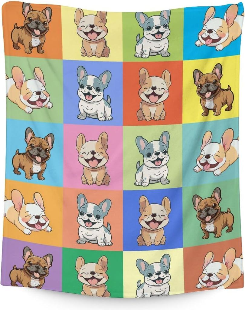 French Bulldog Blanket for Kids  Soft Plush Throw x Twin Size  Cute Dog Gift for Bed Couch  Living Room