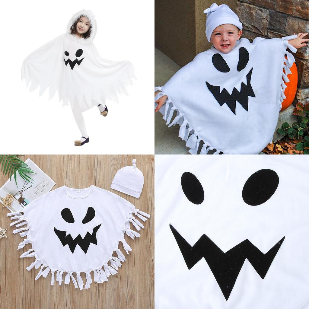 Soft And Comfortable Ghost Cloak Cape Halloween Cosplay Costume For Toddlers