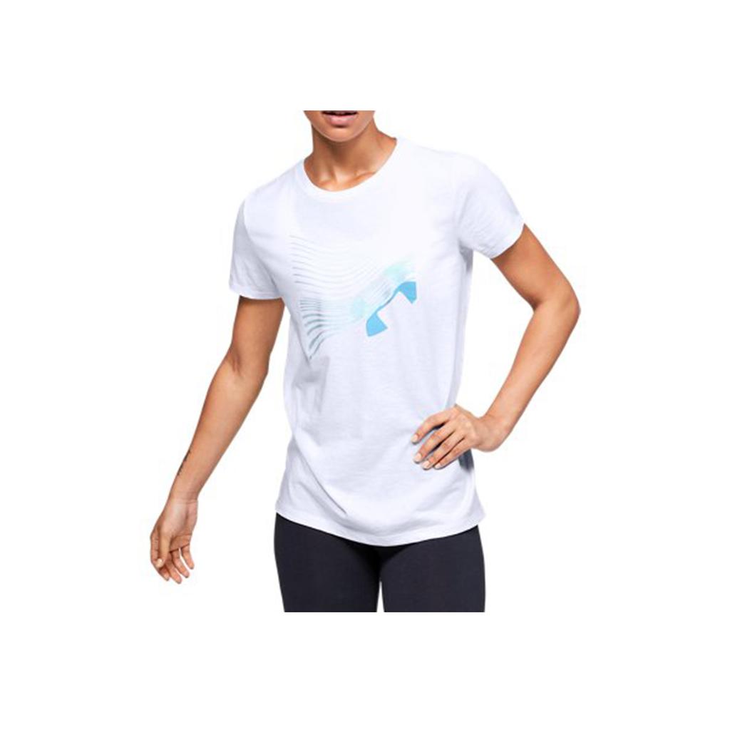 Under Armour Training Sports Straight-Cut T-Shirt Women Tops White 1355647-100