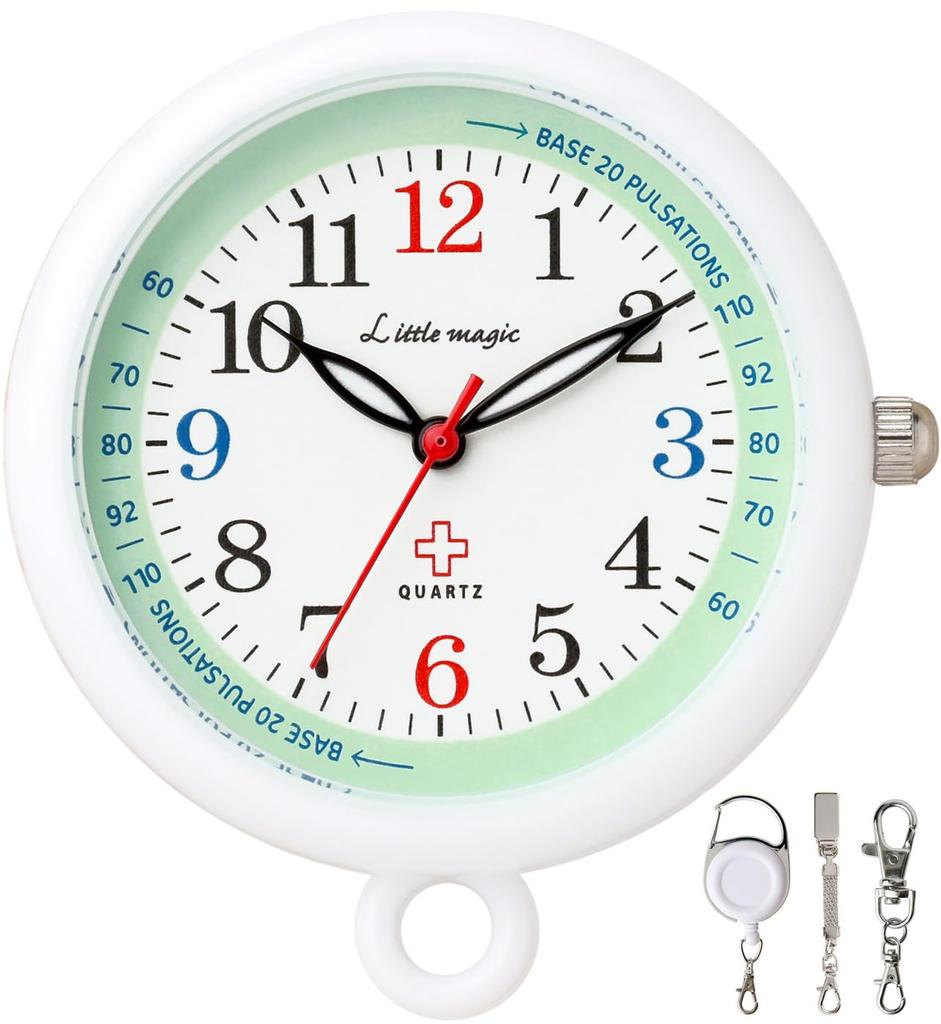 and easy to can replace the battery Nurse watch pocket watch Clock Colore 34mm [Little Magic] [Official] [Large read] [You yourself] (colore34MI mint)