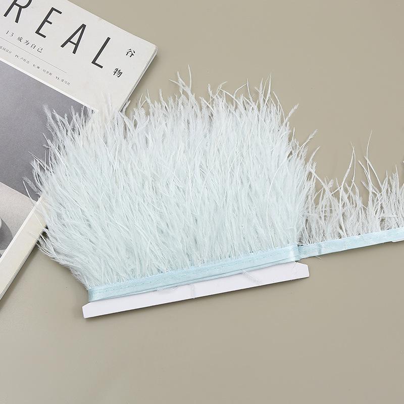 Color 8-10 Cm Ostrich Hair Cloth Edge Clothing Cuffs Hem Ostrich Feather Strips Cloth With Accessories Lace
