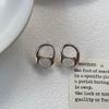 Geometric Oval Stud Earrings Women'S Fashion Temperament High Sense Cold Wind Design Earrings Simple Hollow French