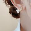 Exquisite Zircon Leaf Flower Golden Earrings For Women able Personalized Daily Accessory Party Jewelry Birthday Gifts