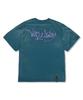 STIGMA Crayon Flower Vintage-Like Washed Oversized Short Sleeves T-Shirts Blue