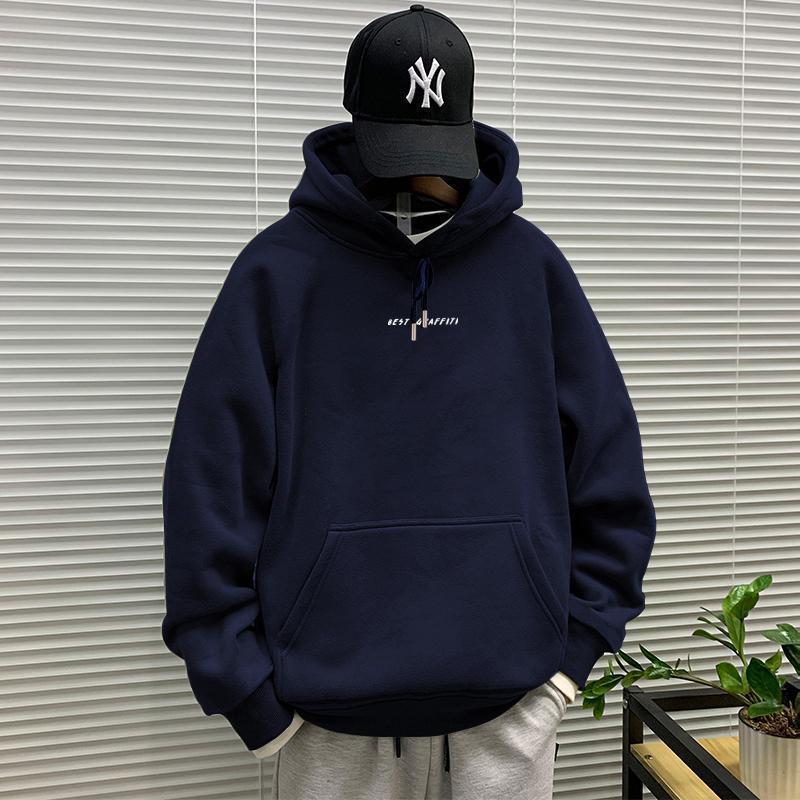 Herbst/Winter Neu Herren Amerikanischer Stil Kapuzenpullover Hoodie mit Samtfutter