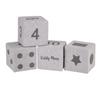 KiddyMoon Soft Foam Cubes Building Blocks 14cm for Children, 4 Pieces, Mix: Light Grey-print