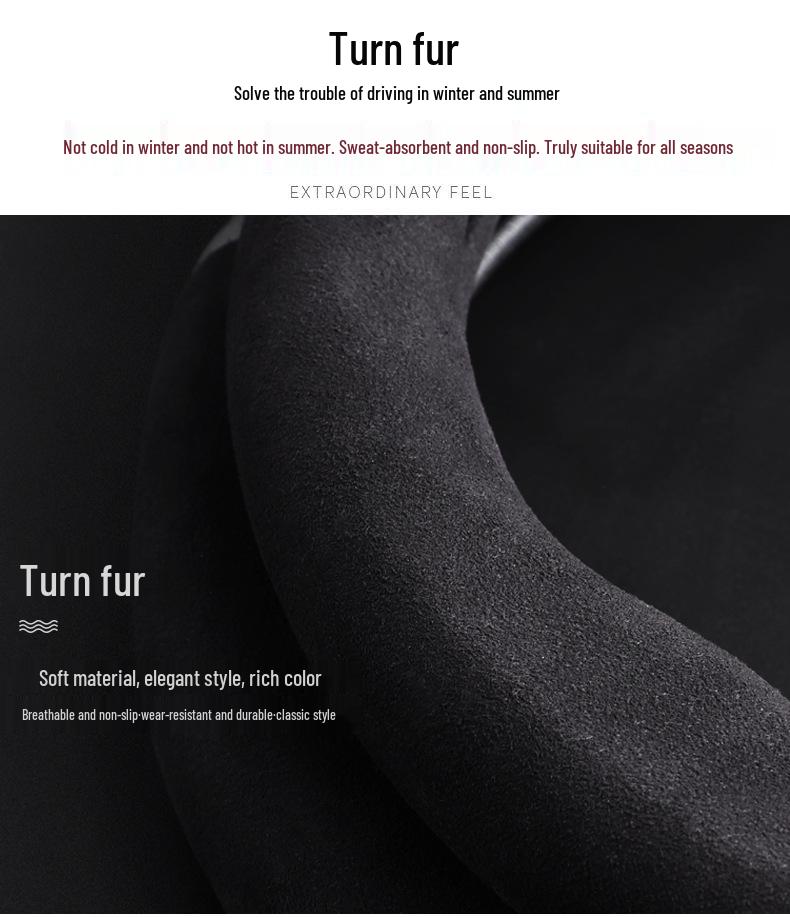 Genuine Leather Steering Wheel Cover for Lynk & Co 010203 - Non-Slip Suede, D-Type Design.