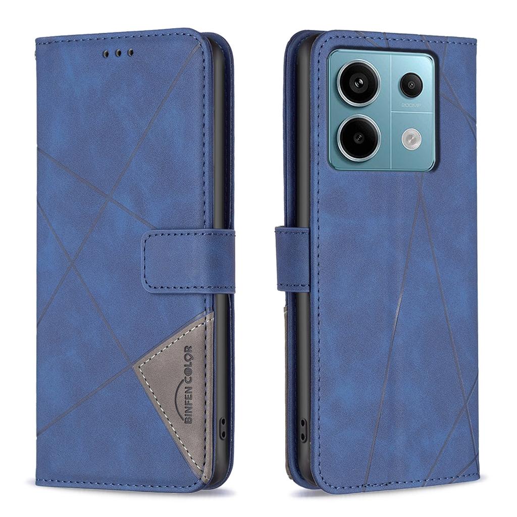 BINFEN COLOR For Xiaomi Redmi Note 13 Pro 5G/Poco X6 5G Phone Cases Wallet Stand Geometry Imprinted Leather Cover