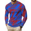 Men's 3D Printed Long Sleeve Pullover T-shirt Crew Neck Casual Sports Top